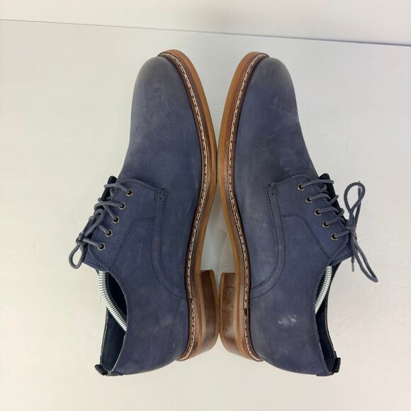 EUC Cole Haan Men\'s Frankland Grand Plain Toe Oxford Navy Nubuck Shoes Size 11.5 main image 4